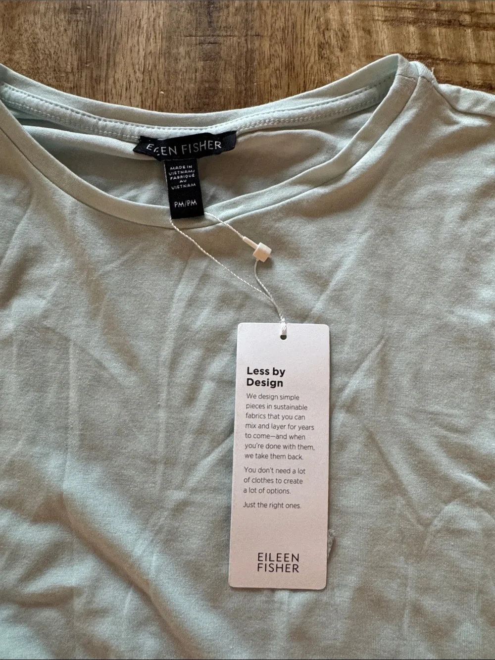 Eileen Fisher Mint Green Clear water Crewneck Tunic blouse top NEW NWT P medium